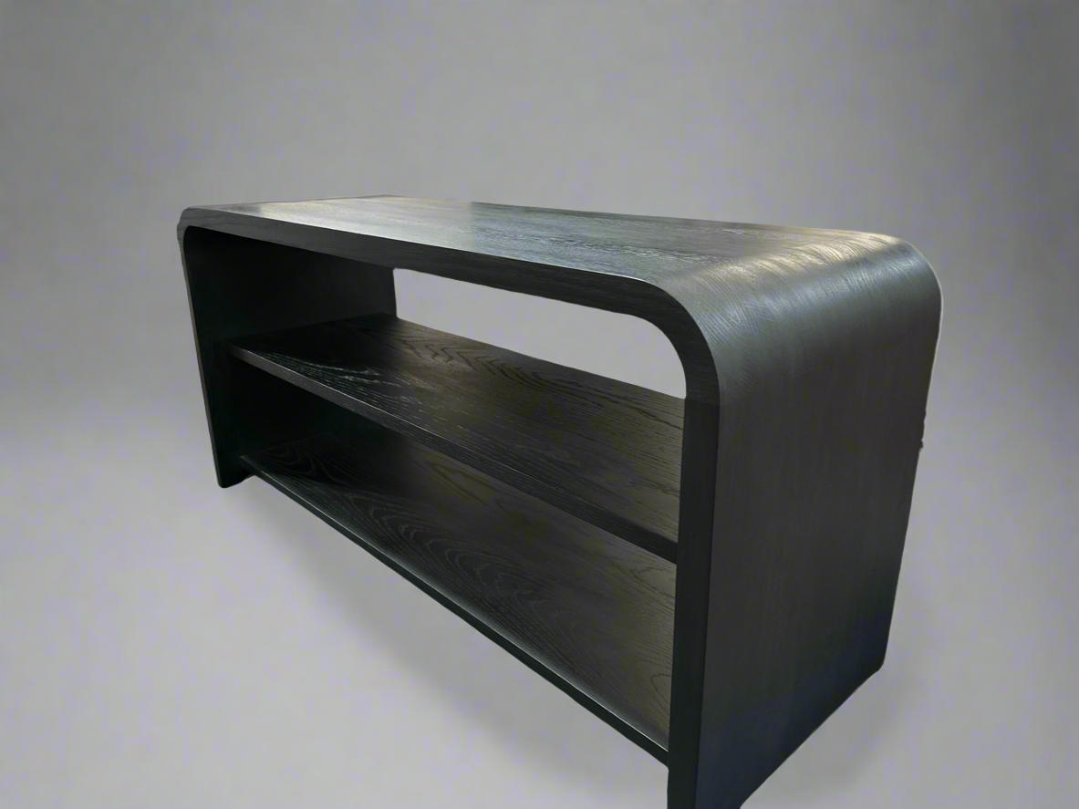 Holding Hands Bench - Black Oak