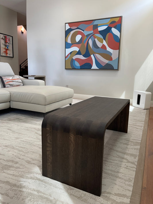 Holding Hands Bench - White Oak